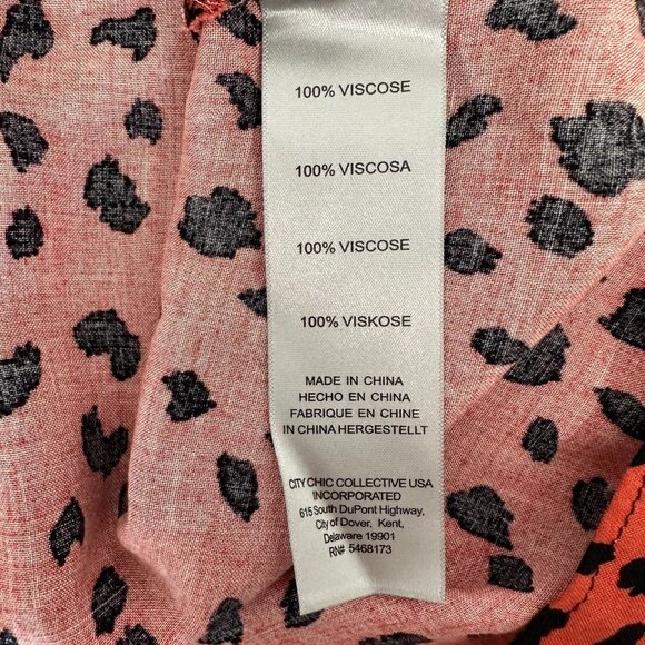 Avenue Tunic Top Size 14/16 Orange Black Animal Print Embroidered Fall - Picture 9 of 13